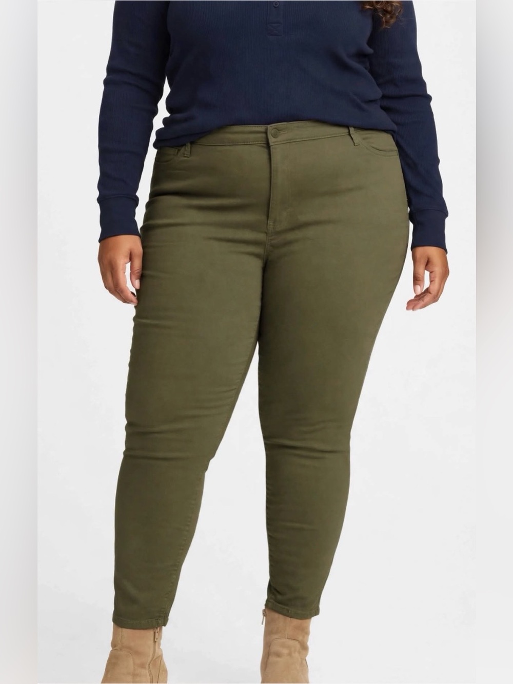 Sonoma Women's 30W Long Skinny Casual Pants Chinos Jeggings Jeans Olive NWT